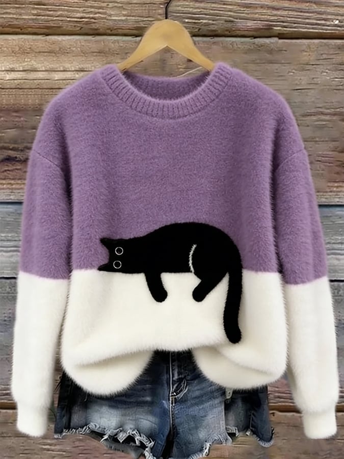 AILEEN | Bluza oversize z nadrukiem kota