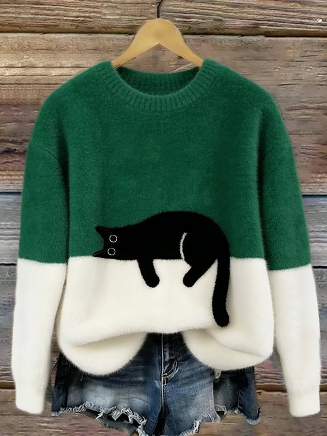 AILEEN | Bluza oversize z nadrukiem kota