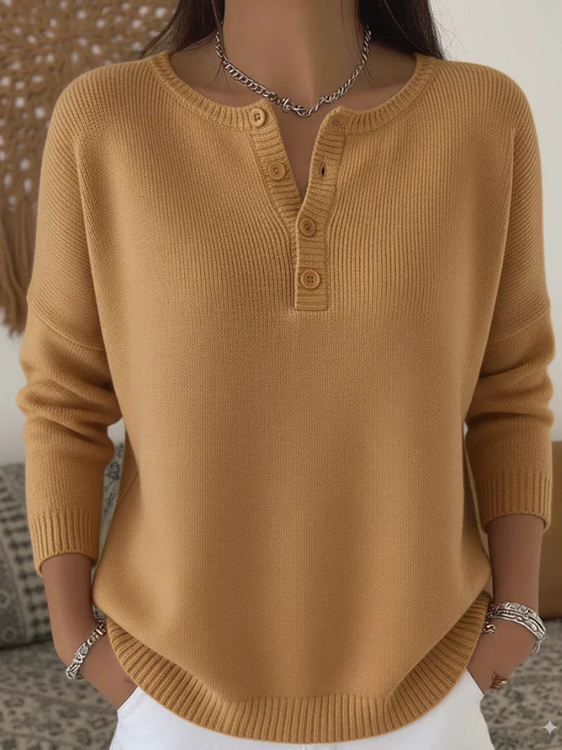 HELENA | Dzianinowy sweter z guzikami