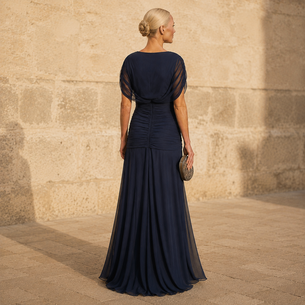 Nadia™ – Elegancka ciemnoniebieska sukienka