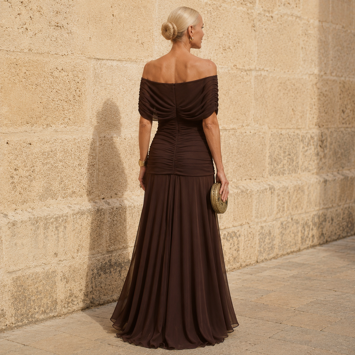 Klara™ – Elegancka brązowa sukienka