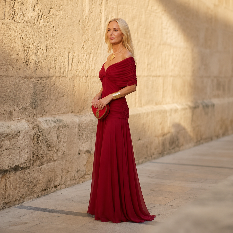 Celina™ – Elegancka czerwona sukienka