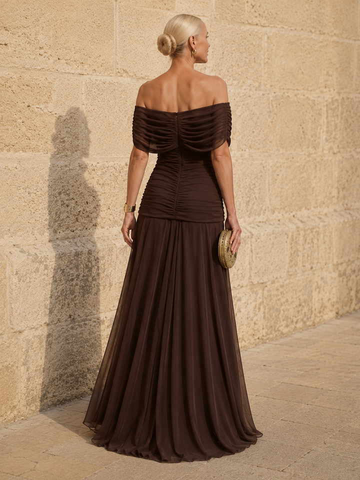 Klara™ – Elegancka brązowa sukienka
