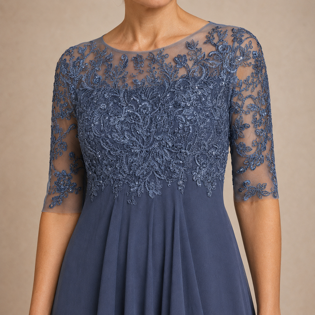 ILINCA | Elegancka koronkowa sukienka midi