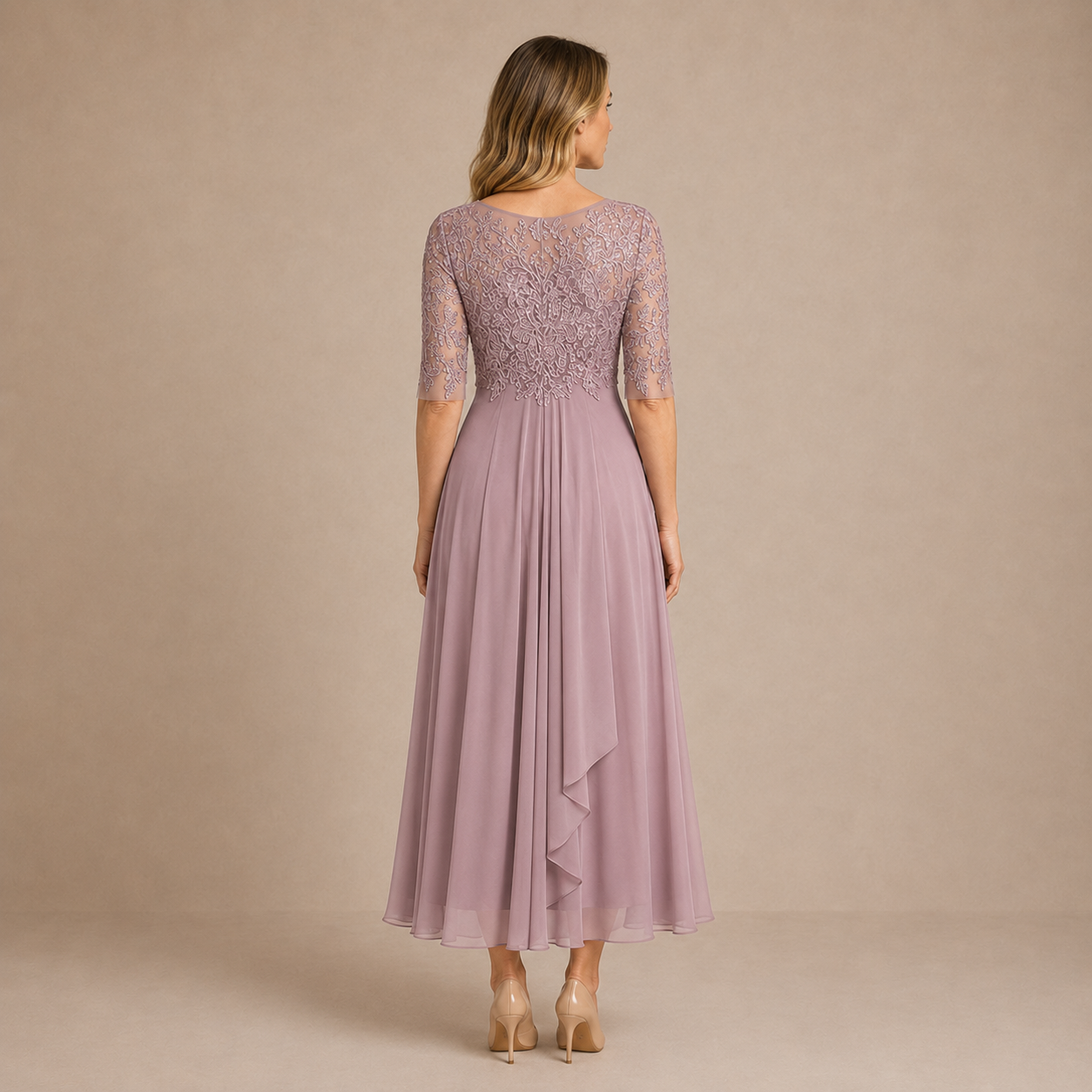 ILINCA | Elegancka koronkowa sukienka midi