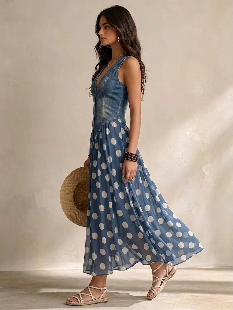 Jasmina | Jeansowa sukienka midi