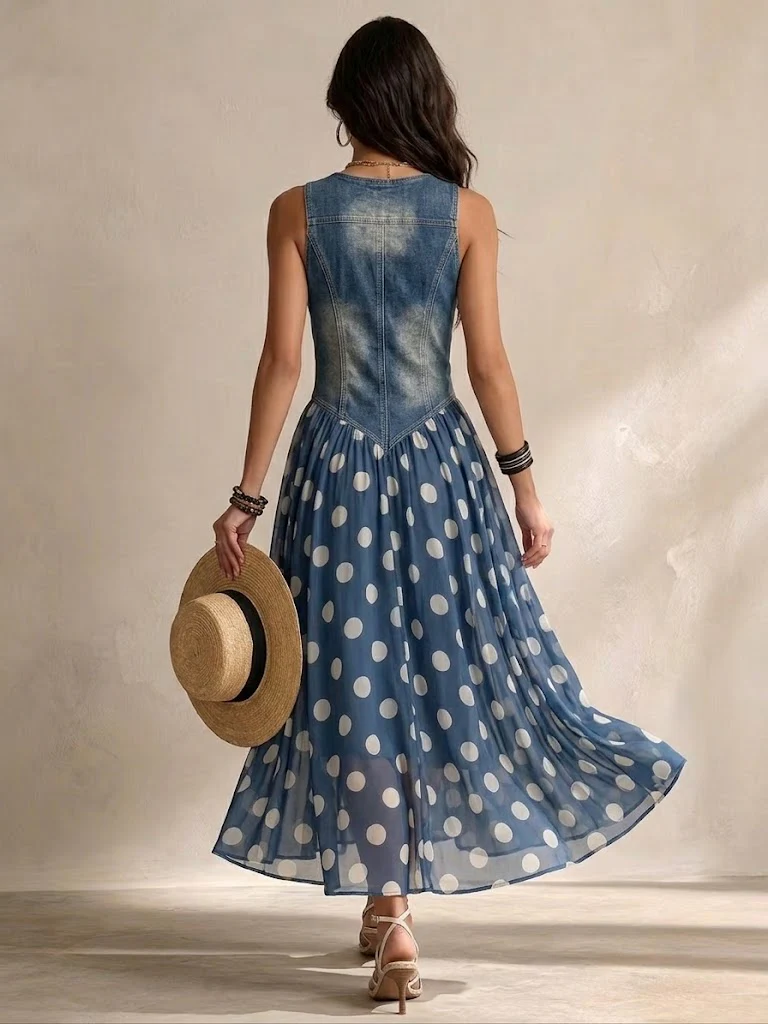 Jasmina | Jeansowa sukienka midi