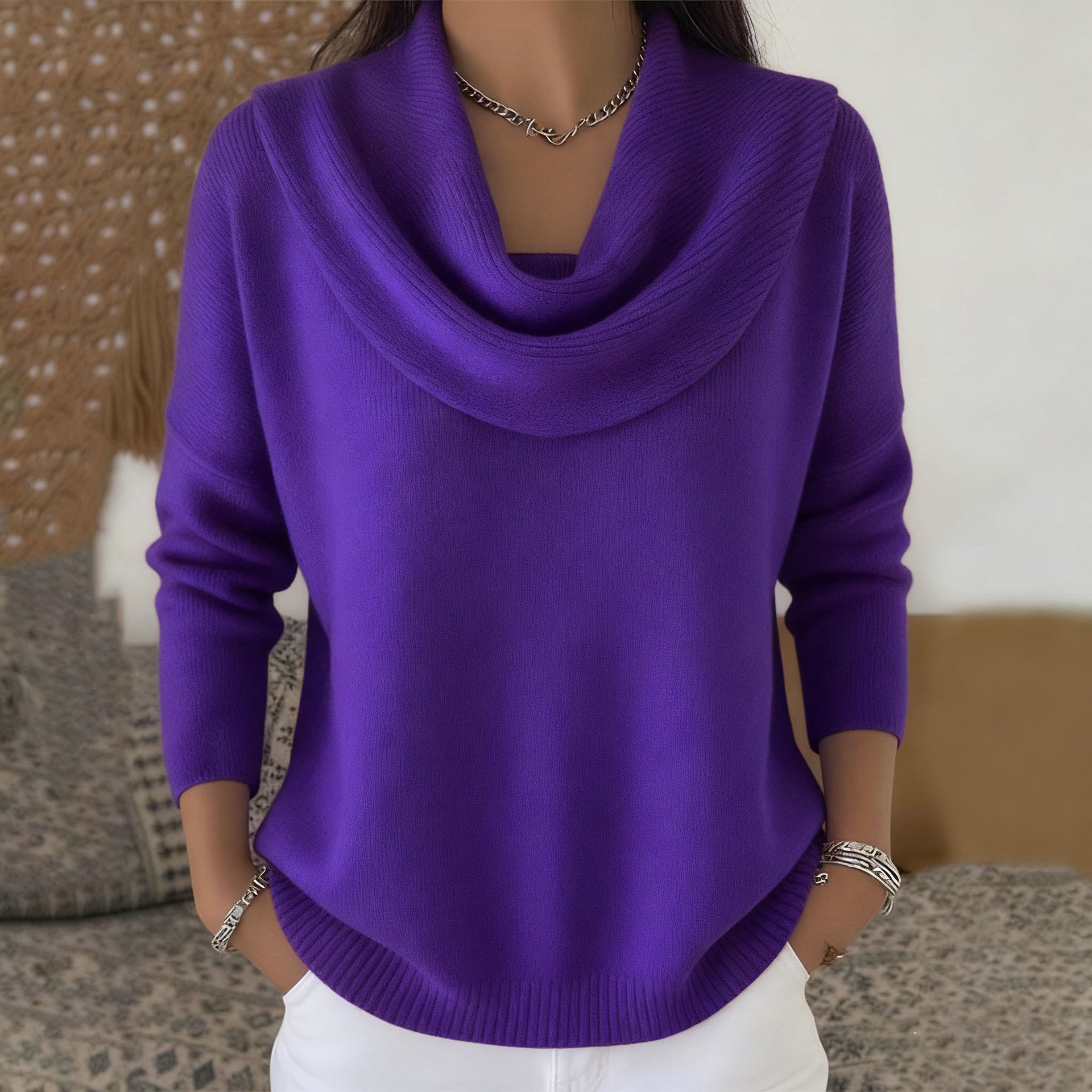 JULIETTE | Sweter z miękkim kołnierzem kominowym