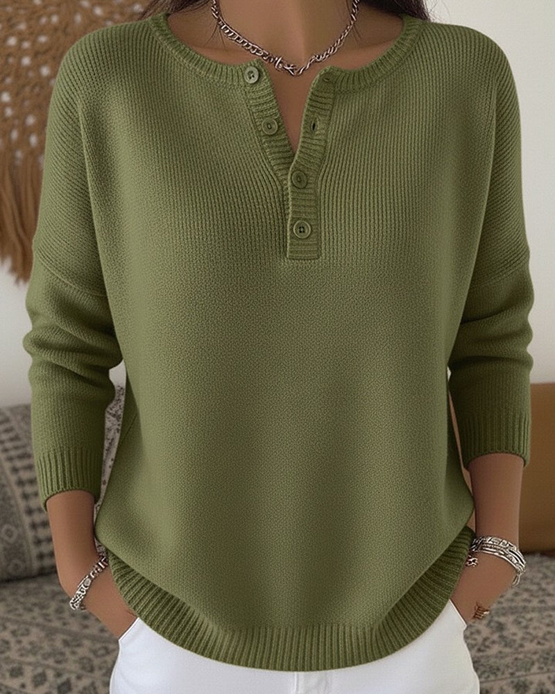 HELENA | Dzianinowy sweter z guzikami