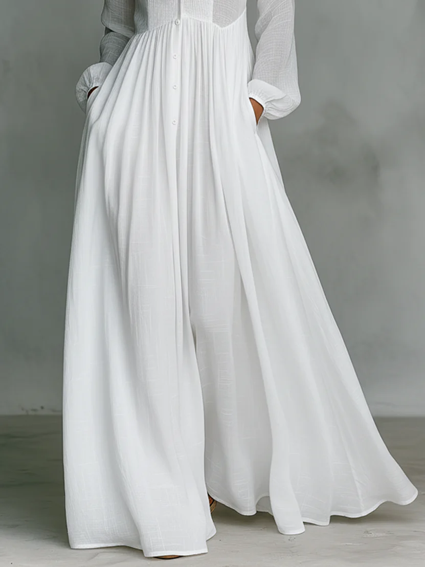 Léonie™ | Minimalistyczna sukienka maxi ze stójką