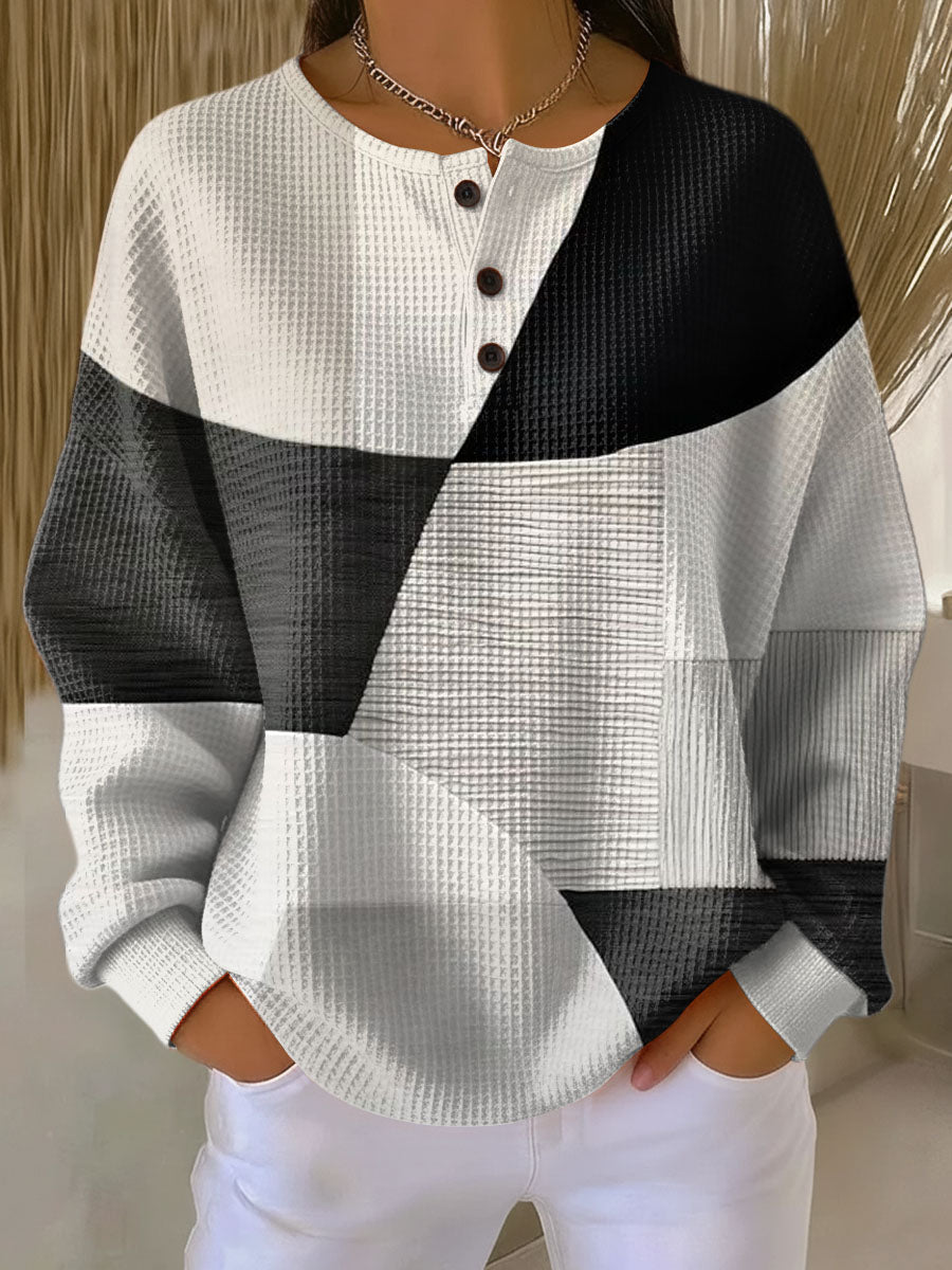 CRESTINE | Ciepły sweter o geometrycznym wzorze