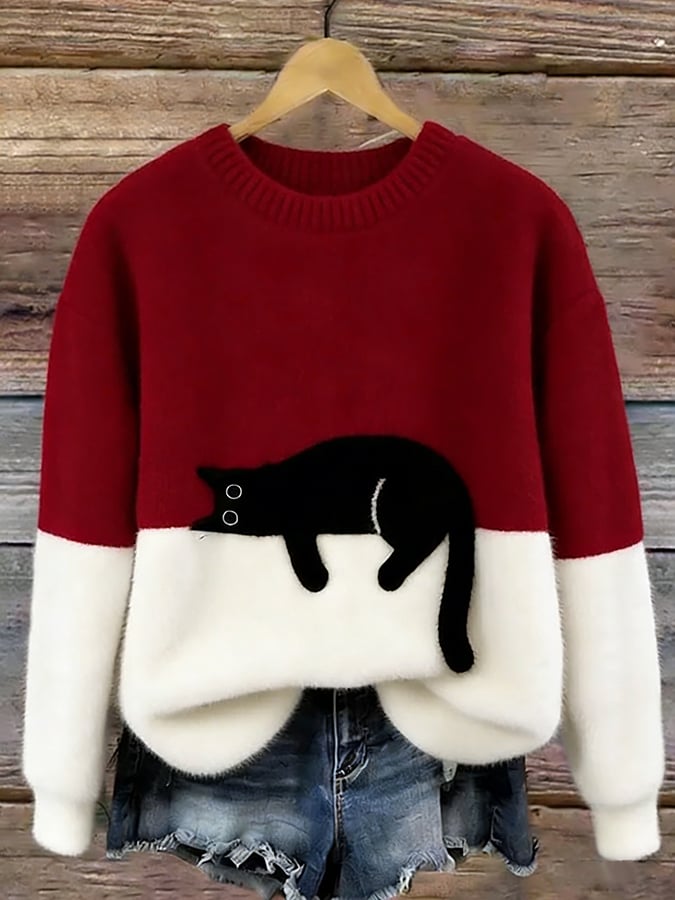 AILEEN | Bluza oversize z nadrukiem kota