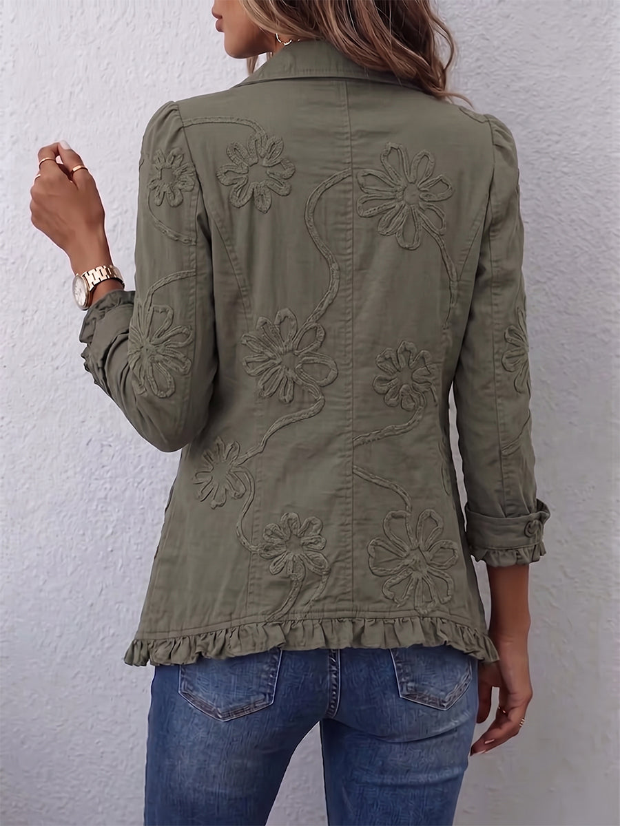 Katarzyna™ | Kwiatowa Kurtka Boho z Falbanką