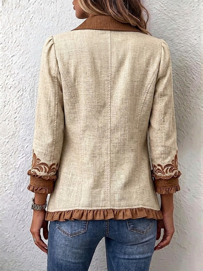 Danuta™ | Kwiatowa Kurtka Boho Vintage z Falbanką